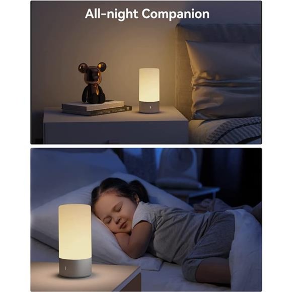 Table Lamp, Bedside Touch Control Lamp for Bedroom 3 Level Dimmable Warm White - Picture 6 of 7